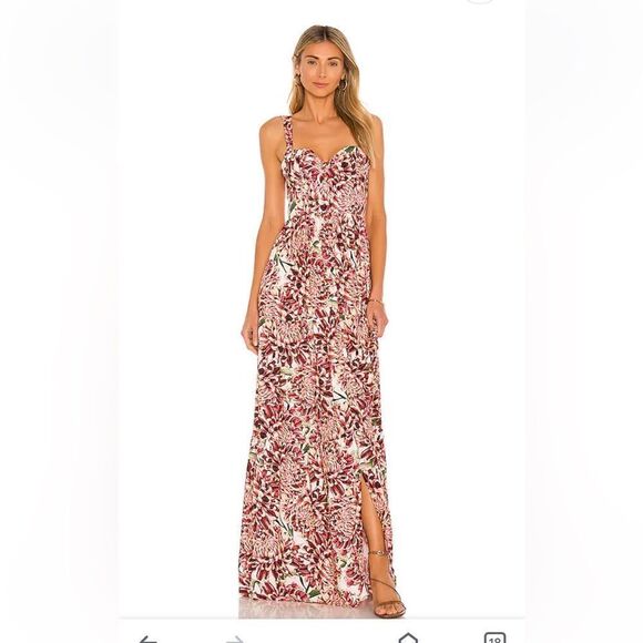 NWT Agua Bendita Dunna Dress Multi floral print maxi bustier sundress Revolve S - Picture 1 of 13